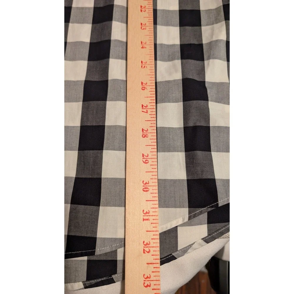 Land's End Long Sleeve Button Down Shirt Black/White Checkered Size 16 37 Tall